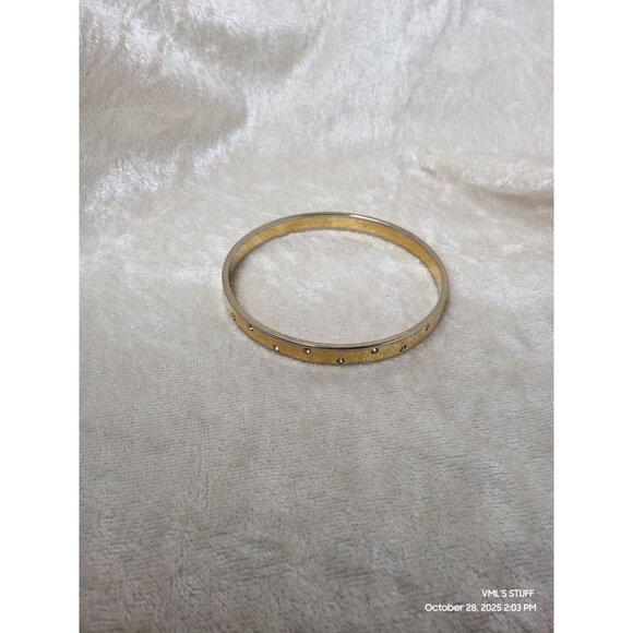 Vintage Vintage Swarovski Crystal Goldtone / Silvertone Bangle Bracelet, prelove - Picture 7 of 16